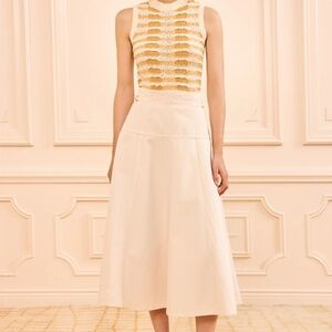 Ulla Johnson Brigette Cream Denim Skirt